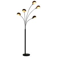 vidaXL Lámpara Pie y Bombillas 5xE14 200cm Iluminación Decoración Color Plateado,  Negro y dorado, y mas - details 0