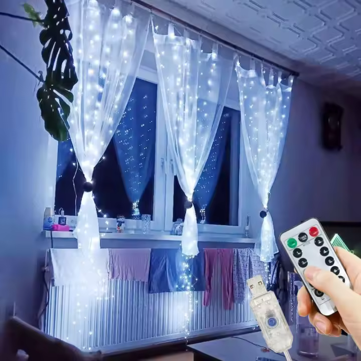 Luz De Navidad LED Decorativa De Hada 3M 4M 6M Con 8 Modos USB Para Cortina Guirnalda Boda Fiesta Decoración De Fiestas Y Cumpleaños - 1
