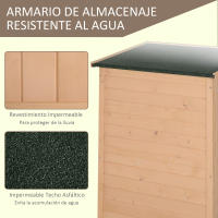 Outsunny Caseta de Jardín de Madera 75x56x115 cm Armario Cobertizo de Exterior para Herramientas con 3 Estantes Interiores Puerta con Pestillo y Techo Asfáltico - details 4