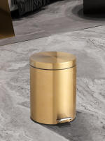 Bandeja De Papelera De Acero Inoxidable 5L Moderna Con Pedal De Pie Para Baño Y Cocina Resistente Al Polvo Y Agua Color Oro - details 2