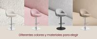 VASAGLE Taburete de Bar, Juego de 2, Taburete de Barra, Regulable en Altura, Giratorio 360°, Silla de Cocina, con Respaldo, Base, Reposapiés, Acero, para Mostrador, Comedor, Gris Paloma/Marrón Camello/Blanco Crema/Rosa Jalea y Gris Plata - details 2