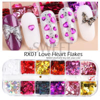 12 Grillas De Brillo De Uñas En Forma De Corazón Sequinias Holo Iridescentes Para Año Nuevo Y San Valentín BERX04 - details 12