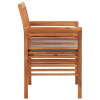 vidaXL Silla de comedor para jardín con cojín madera maciza de acacia - details 2