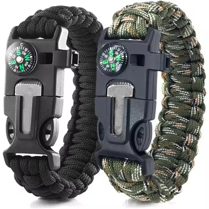 2 Piezas Pulsera de Supervivencia,Multiple Pulsera Paracord,Adecuado para Senderismo,Acampada,Montañismo y Actividades al Aire Libre - 1