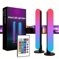 2pcs Luz Nocturna LED RGB Con Control Remoto Para Decoración De Habitación De Juego Sala De TV Barra Música Rítmica Lámpara Sin Incluir Baterías - details 11