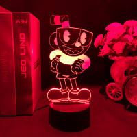 Lámpara De Noche LED 3D Figura De Juego Cuphead Mugman Decorativa Para Dormitorio De Niños Iluminación De Mesa Regalo De Cumpleaños Y Navidad - details 6