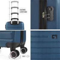 MALETA CABINA 55x40x20 cm AZUL MARINO Rígida de 4 RUEDAS dobles 360 LISA marca SKPAT modelo NANTES - details 1