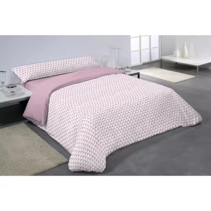 Hosteline - Juego de funda nórdica Hosteline DAREL Rosa Cama de 105 2 Piezas - 1