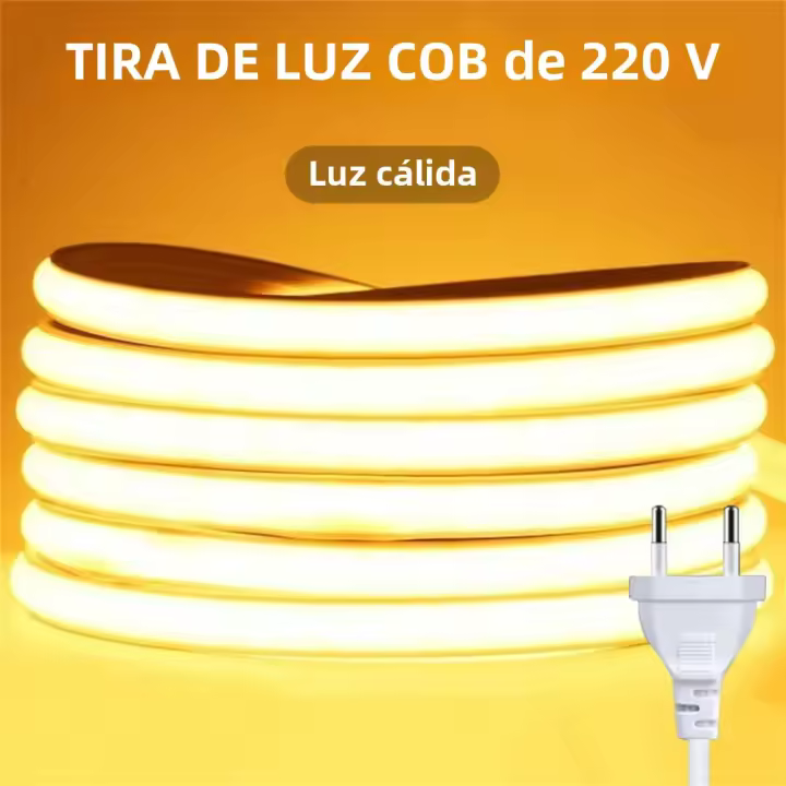 Tira LED COB Adhesiva 220V Alta Brillante Impermeable Y Flexible Para Iluminación De Habitaciones Y Jardines Exterior - 1