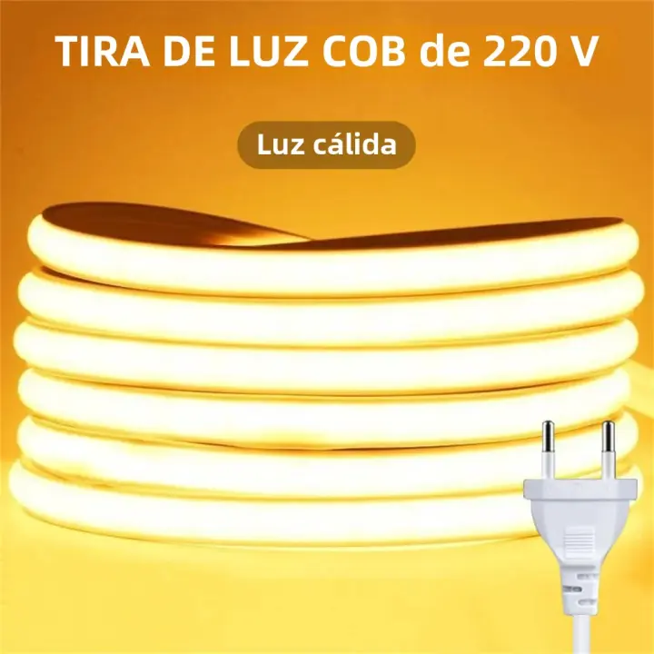 Tira LED COB Adhesiva 220V Alta Brillante Impermeable Y Flexible Para Iluminación De Habitaciones Y Jardines Exterior - 1