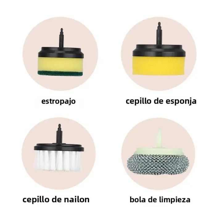 Limpia Pisos Y Cocina Con El Escobilla Eléctrica Multifuncional Recargable Con 6 Cabezas De Limpieza Intercambiables Para Baño Y Cocina - 1