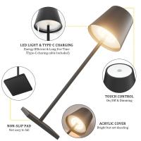 Lámpara De Mesa LED Recargable Moderna Táctil Iluminación Ambiente Creativa Para Decoración Exterior Luz Nocturna Dimmer - details 11