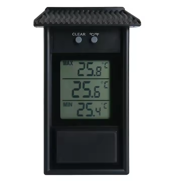 Termómetro de Termometro digital del winterbadero del refrigerador Thermometerdigital with Min-Max Termómetro Negro del Jardín termómetro interior y al Aire Libre - 1
