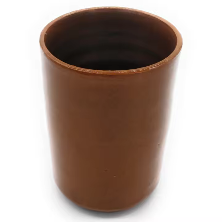 Vaso artesanal de barro para cerveza hecho a mano 33 cl. TUBO - 1