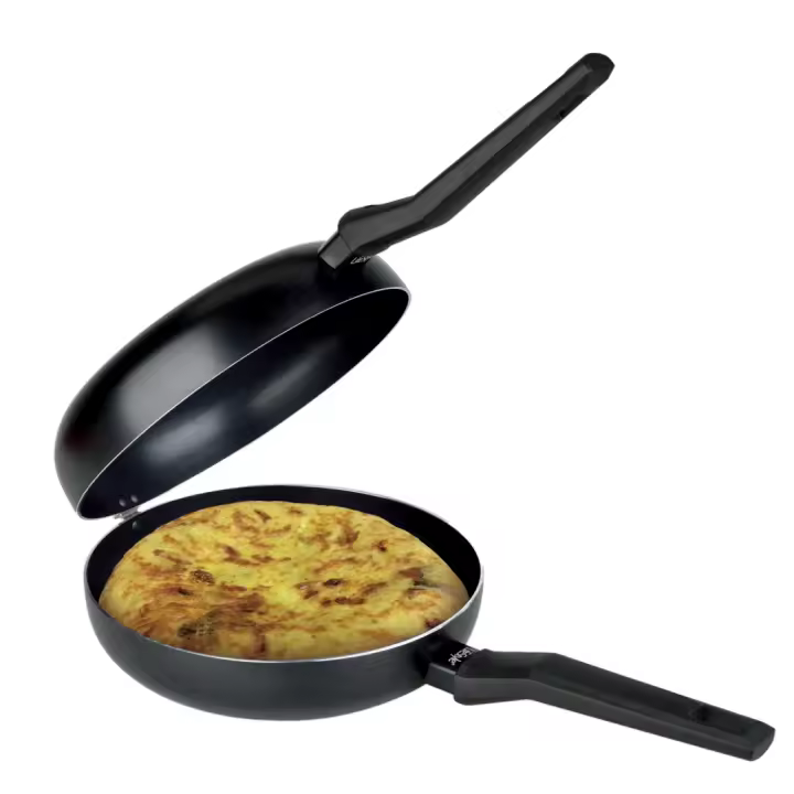 Lifestyle-Doble Sarten Aluminio Voltea Tortilla Antiadherente Anclaje que Facilita dar la Vuelta a la Tortilla Sartenes para Tortillas 20cm,Válidaparainducciónytodotipodefuegos. - 1