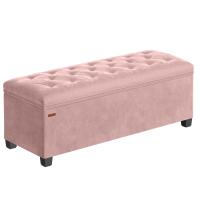 Banco de Pie de Cama, Banco Almacenaje, Soporta hasta 300 kg, para Sala de Estar, Dormitorio, Entrada, Gris y Rosa, 40 x 110 x 40 cm - details 6