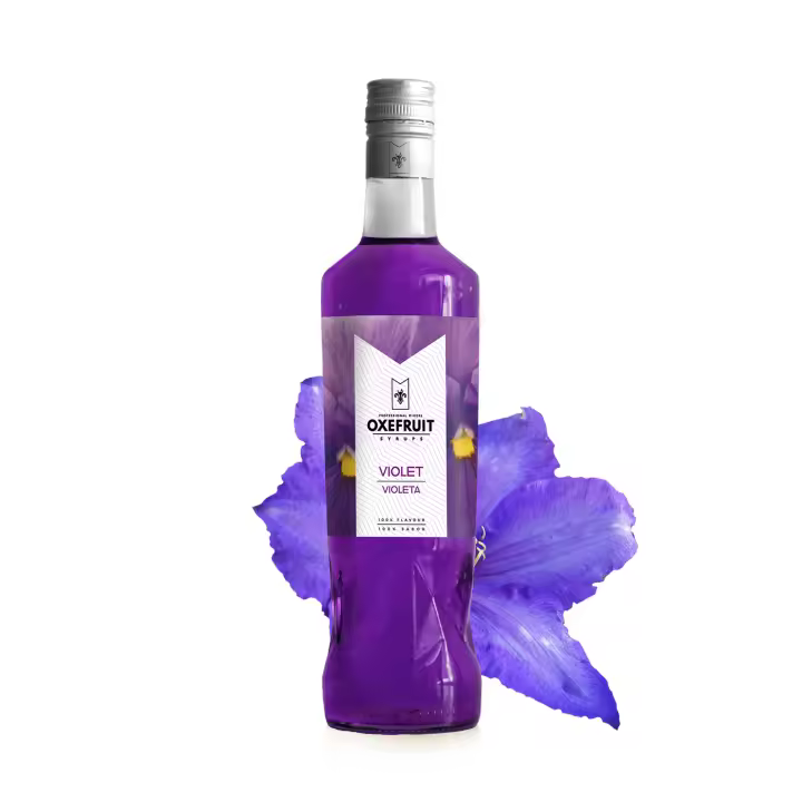 SIROPE DE VIOLETA Oxefruit Professional Mixers. Producido a partir de concentrado de violeta, con auténtico sabor, creado para la elaboración de cócteles y bebidas no alcohólicas como mocktails, batidos y también para repostería. - 1