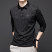 Camisa Polo Para Hombre Casual Larga Con Insignia De Color Sólido Moda Transpirable Cómoda Versátil Top Poliéster Cuatro Estaciones - details 5