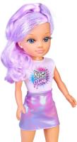 Nancy Shine , Purple, Muñeca con el Pelo Largo con Mechones Metalizados de Color Morado, Vestido de Falda Morada Metalizada y Top Blanco Famosa NAC70310 - details 2