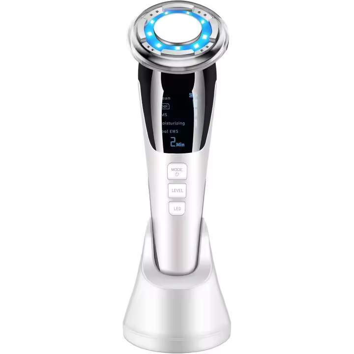 Masajeador Facial Instrumento Multifuncional con Frío Calor Roja y Azul para Antiarrugas, Anti-envejecimiento, Limpieza Profunda, Cuidado Facial - 1