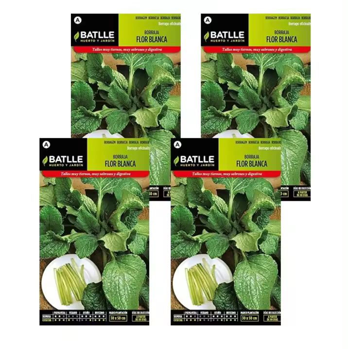 4 Sobres de Semillas de borraja flor blanca de Semillas Batlle - 1