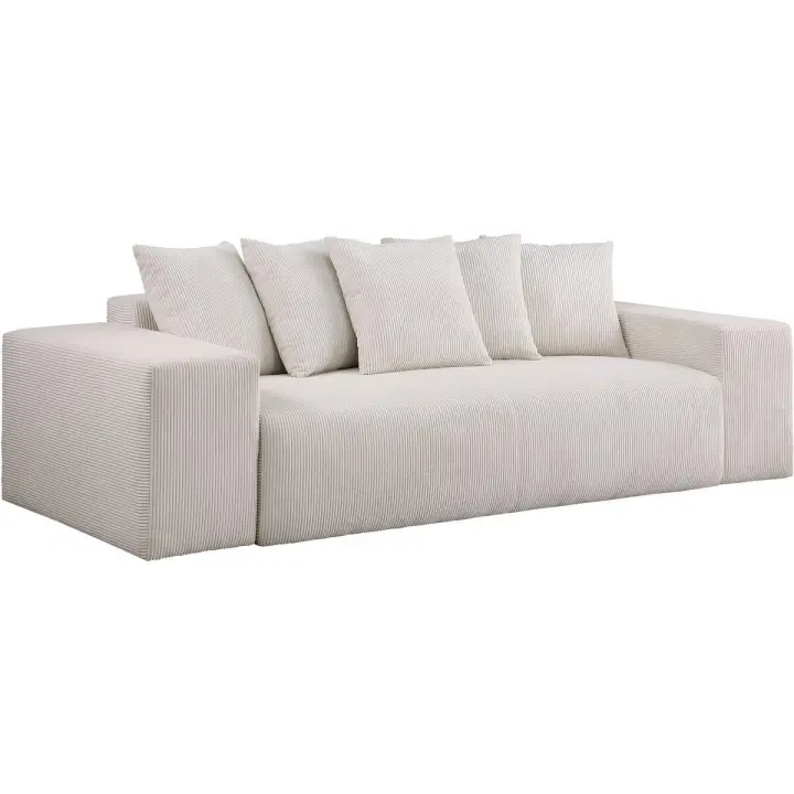 Sofá fijo 3 plazas pana "Rivoli" - Beige - 1