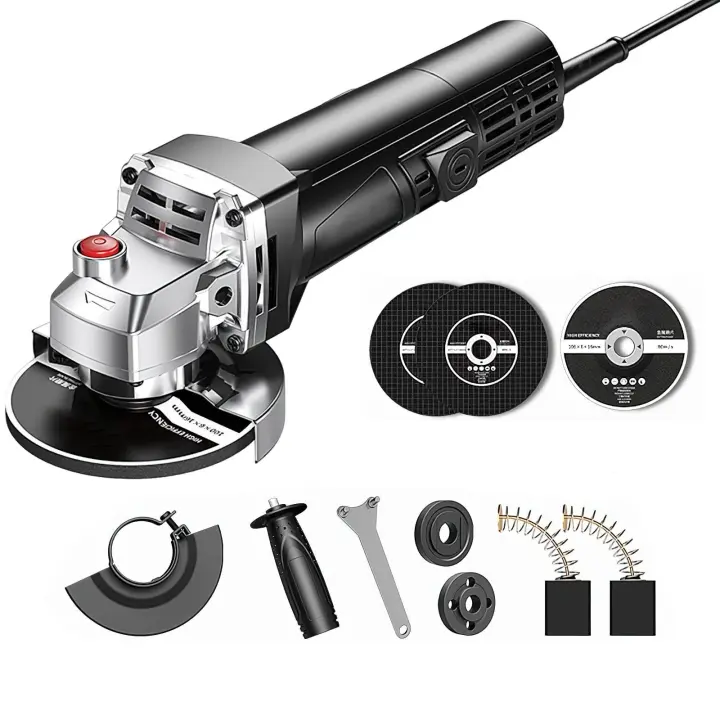710W Amoladora angular eléctrica de, 11000RPM rectificadora con cable de 100mm, herramienta eléctrica de corte y pulido de PVC - 1