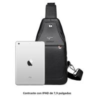 Bolso De Hombro Para Hombre De Cuero Lujo Vintage Bolsa De Pecho Negocios Sujeta En El Hombro Estilo Casual Bolsa De Mochila Unisex - details 26