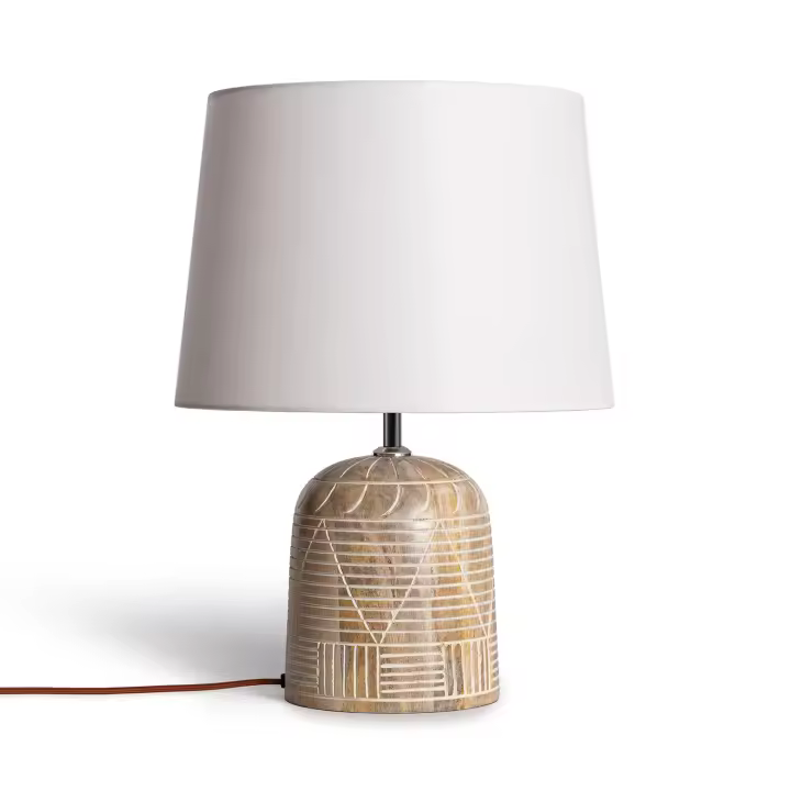 Ledkia Lámpara de Mesa Madera Koson ILUZZIA Blanco Viejo - 1