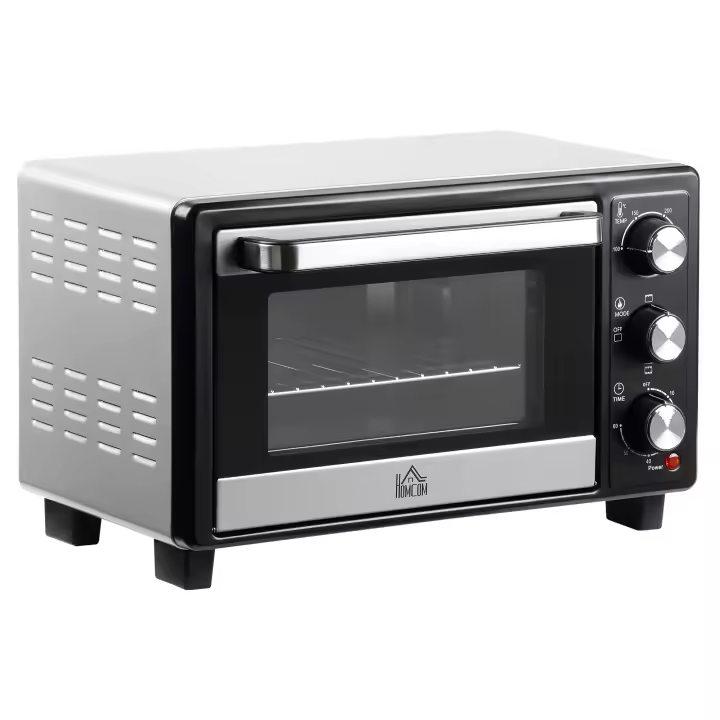 HOMCOM Horno Sobremesa Eléctrico 16L 1400W con 3 Modos de Calor Temperatura hasta 230 ℃ Temporizador 60 Minutos Bandeja de Horneado y Rejilla 44x32x28,1 cm - 1