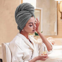Toalla De Pelo De Microfibra Extra Grande Con Cinta Elástica Secado Rápido Ultra Absorbente Suave Turban Para El Cabello - details 5