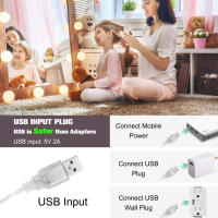 Luces LED de tocador para espejo, luces de tocador estilo Hollywood con 10 bombillas regulables, color y brillo ajustables, cable USB, luces de espejo adhesivas para maquillaje, mesa de - details 0