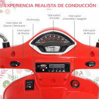 HOMCOM Moto Eléctrica Infantil Coche Triciclo Vespa Scooter Eléctrico a Batería con Luz MP3 USB Bocina para Niños Más de 3 Años Carga 30kg - details 4