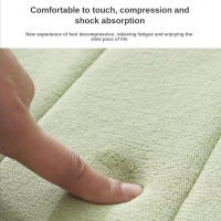 Alfombra De Baño De Velocidad Coral Con Patrón Rayado Super Absorbente Y Antideslizante Alfombrilla Para Puerta Material De Tela - details 2