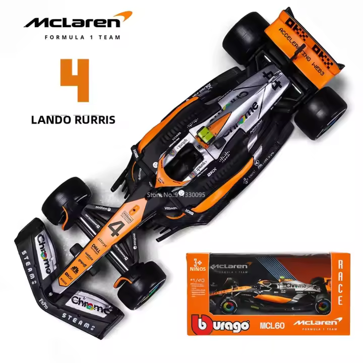 Bburago 1:43 McLaren F1 Team MCL60 2023 Lando Norris 81 Oscar Piastri Coche De Fórmula 1 De Aleación Modelo Die Cast Juguete Super - 1