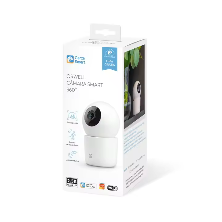 Garza Cámara Seguridad Inteligente Orwell -detección IA 1440p Visión 360 HD 10m - 1