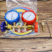 Juego De Medidores De Manifold R410A R22 R134a R404A Para Refrigeración HVAC Con Tubos Y Adaptadores De Conexión Ajustable Para Servicio De Recarga - details 12