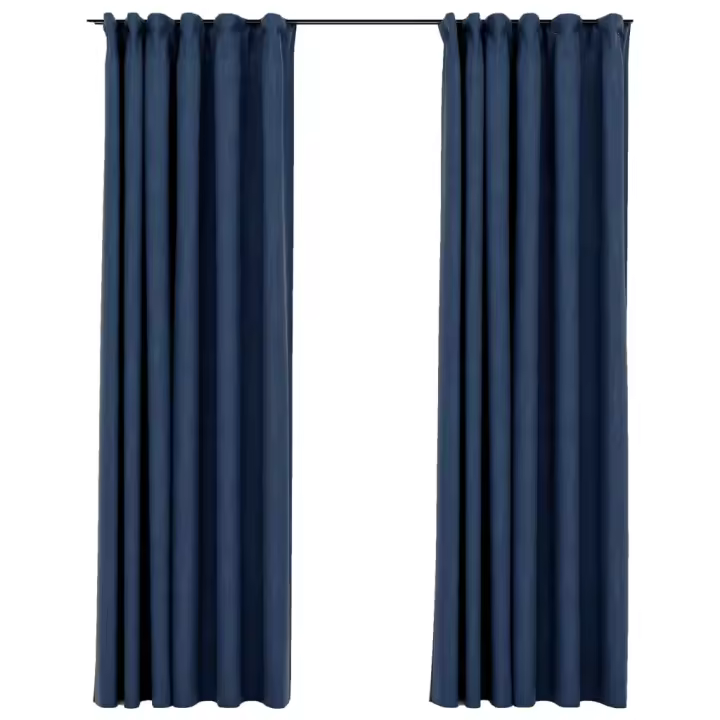 vidaXL Cortinas Opacas con Ganchos 2 Piezas 140x225 cm Ventana Anillas Color Azul,  Gris,  Negro y mas - 1