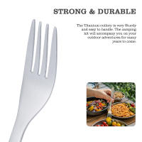 Set De Cutlería Ultraligera De Titanio Boundless Voyage 3PCS Incluye Cuchillo Tenedor Y Cuchara Para Camping Viajes Y Expediciones - details 3