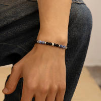 Salircon Pulsera Elástica Para Hombre Moda Hip Hop Con Cuentas De Acrílico Y Vidrio Pulsera De Cuerda Para Fiestas Joyería De Decoración - details 4