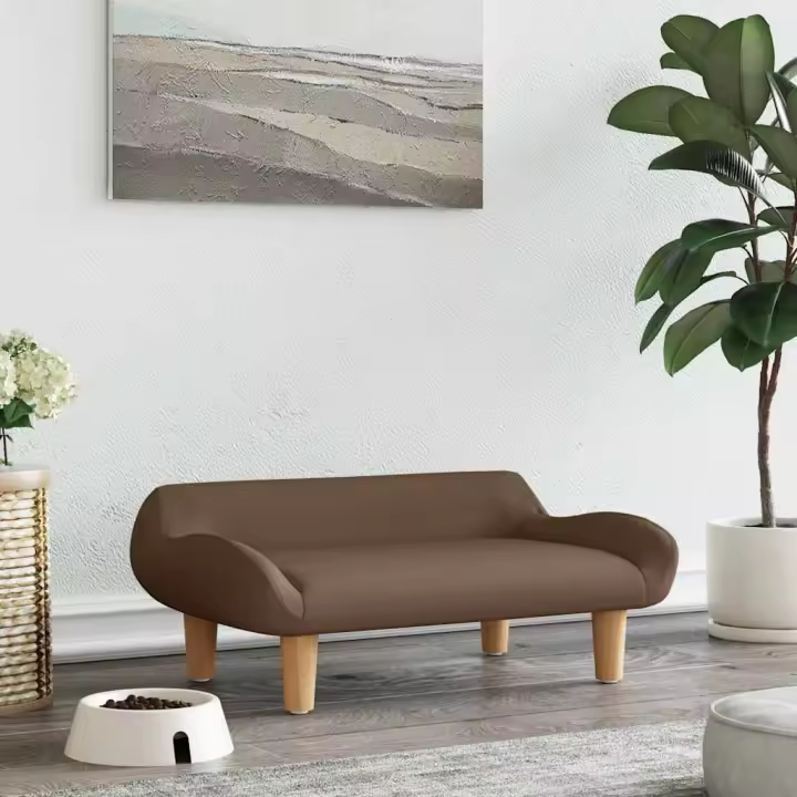 vidaXL Cama para perros de tela 70x40x24 cm en color Crema/Taupé/Gris oscuro y más - 1