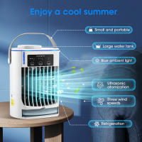 Aire acondicionado de escritorio, pequeño aire acondicionado con tanque de agua de 500 ml, ventilador de enfriamiento recargable por USB, 3 velocidades de viento, compacto y versátil, adecuado para el hogar, camping, automóvil. - details 0