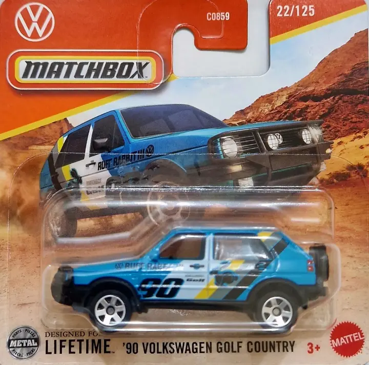 MATCHBOX -  Volkswagen Golf Country Matchbox 90 - Con detalles realistas, decoraciones auténticas y ruedas giratorias -  És un excelente regalo para los amantes de los automóviles - Recomendado para mayores de 4 años - 1