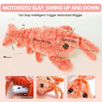 Juguete Interactivo Para Gatos Y Perros Conejo Eléctrico Saltar Lobster Peluche Simulación De Camarón Juguetes De Peluche Para Mascotas - details 8