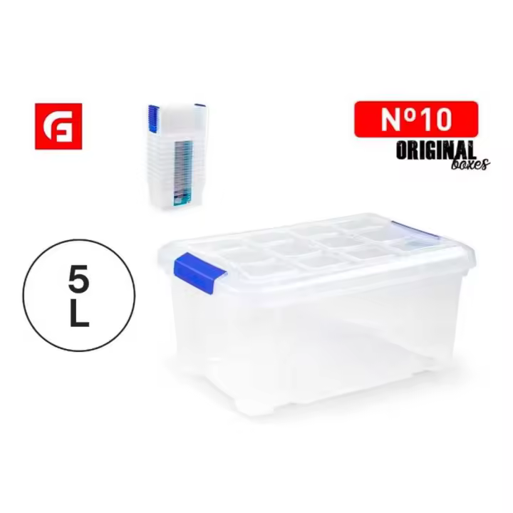 SET 3 Caja de ordenación Bajo Cama de plástico transparente ,con tapa Almacenaje de juguetes, libros, ropa, mantas , sin ruedas y cierres a presión , Ideal para cambio de armario - 1