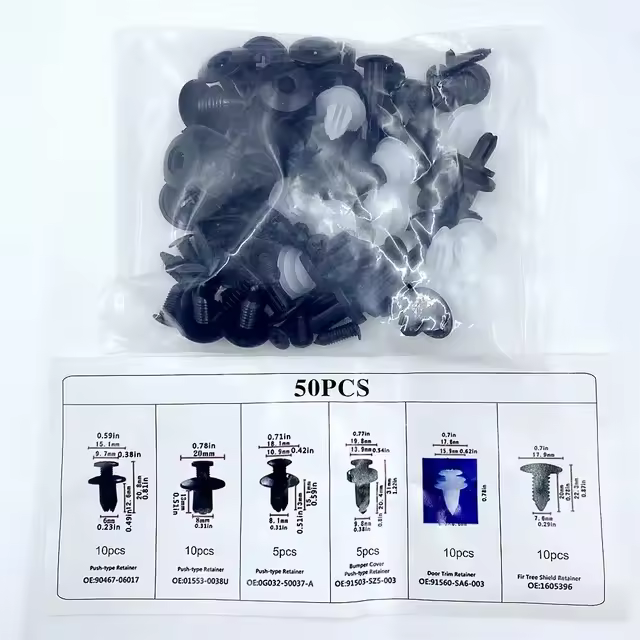 Nuevo Set De 100 Piezas De Clip De Automóvil Y Tornillo Para Reparación De Parachoques Y Panel De Puerta Accesorios De Coche Material Plástico Tamaños Variados - 1
