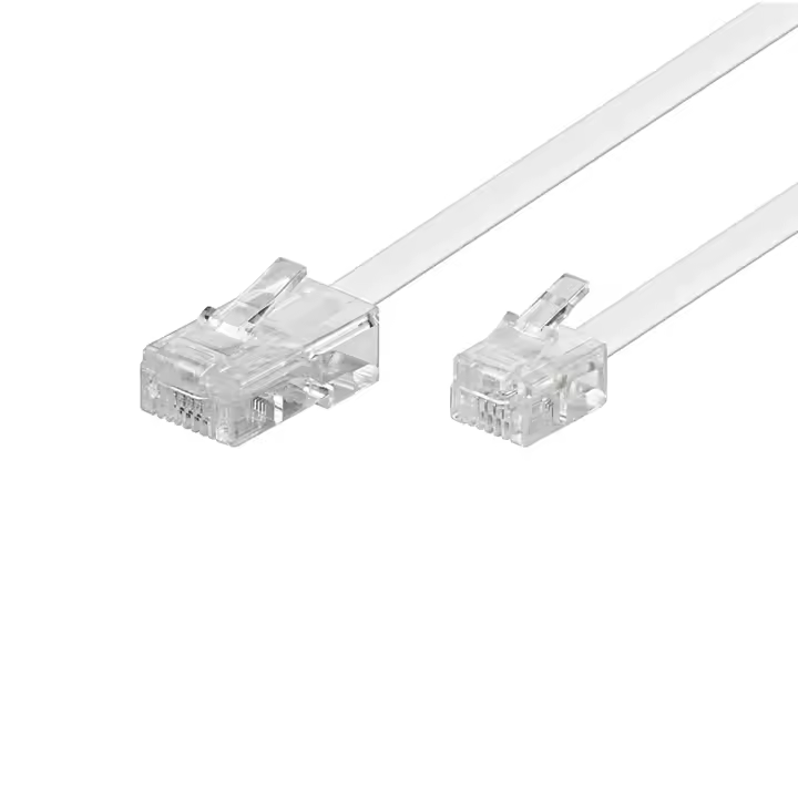 CABLEPELADO Cable telefonico RJ11 a RJ45 | Cable de Datos para Red Ethernet | Cable Modular 8P4C | Apto para Módem Rúter Fax ISDN DSL VDSL Internet | Blanco | 3 Metros - 1