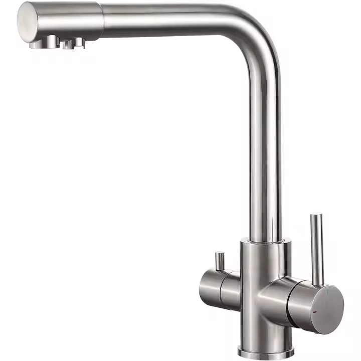 Ibergrif Grifo de Cocina 3 Vías Ósmosis, Grifo Monomando Maple Inoxidizable, Níquel Mango, Resistente a La Corrosión, Fácil Instalación, Aireador Incluido, M22109A - 1