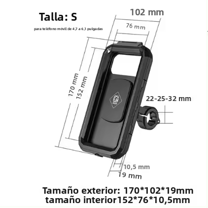 Estuche Impermeable Para Móvil Soporte De Bicicleta Y Motocicleta Para Teléfonos Móviles De 4.7-6.8 Pulgadas Instalación En Manillar Antichoque Y Anti Caída - 1