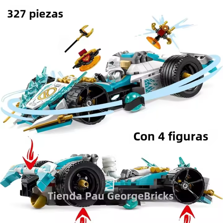Bloques De Construcción Ninja Series Zane Dragon Power Spinjitzu 327pcs Coche De Carreras Para Niños Juguetes Educativos Regalos De Navidad - 1
